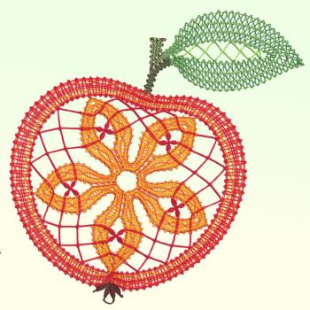 Preview: 544 Klöppelbrief Deckchen „Apfel"